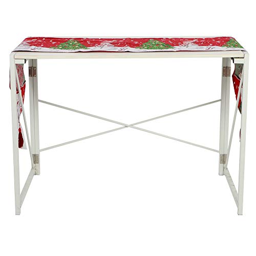 Chemin de table de Noël lavable en coton brodé pour repas de fête
