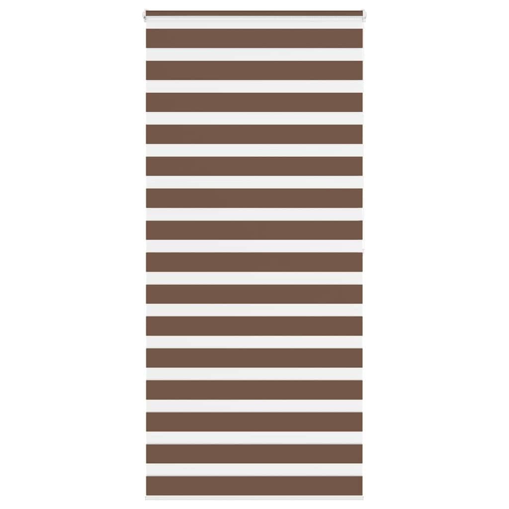 Estor doble con diseño de cebra, color marrón, 105 x 200 cm, ancho de la tela de 100,9 cm, poliéster, protección solar