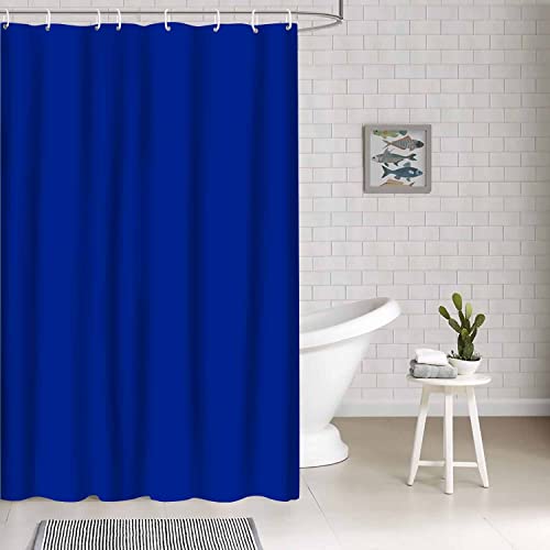 Ntetsn Royal Blue Fabric Luxury Shower Curtain, Classic Solid Color Elegant Washable Fabric Bathroom Curtain, Upgrade Polyester Shower Curtains With Hook, 48 X 72 Inches, Ylyynt2477 #TOP2