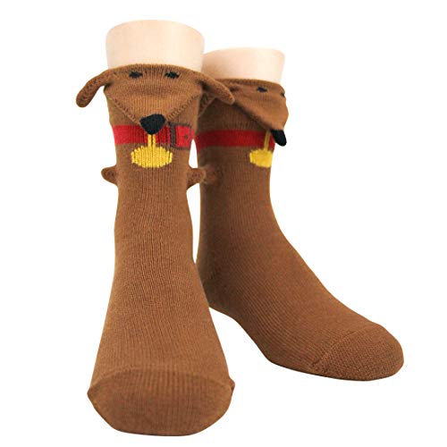 Foot Traffic Youth 3D Socks, Dachsund (Shoe Sizes 12-5Y)