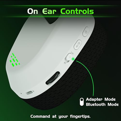Image of Gvyugke Wireless Gaming Headset for Xbox Series X /S, Xbox One, PS5, PC, Bluetooth 6.0 Gaming Headphones with Flip-to-Mute Noise-Canceling Mic, 70-Hour Playtime, Foldable, 3D Surround Sound - White