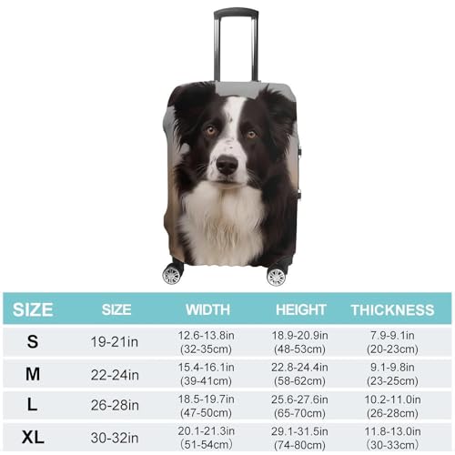 Elastic Luggage Cover Protector Border Collie Washable Suitcase Sleeve Durable Travel Suitcase Case Cover with Zipper Openings Fits 19-32 Inch Luggage (S)2