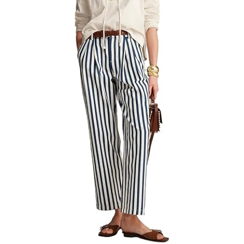 SCOFEEL Women Stripe Wide Leg Pants Casual Comfy Trousers Straight Casual Loose Lounge Pants Business Work Casual Pants Cover