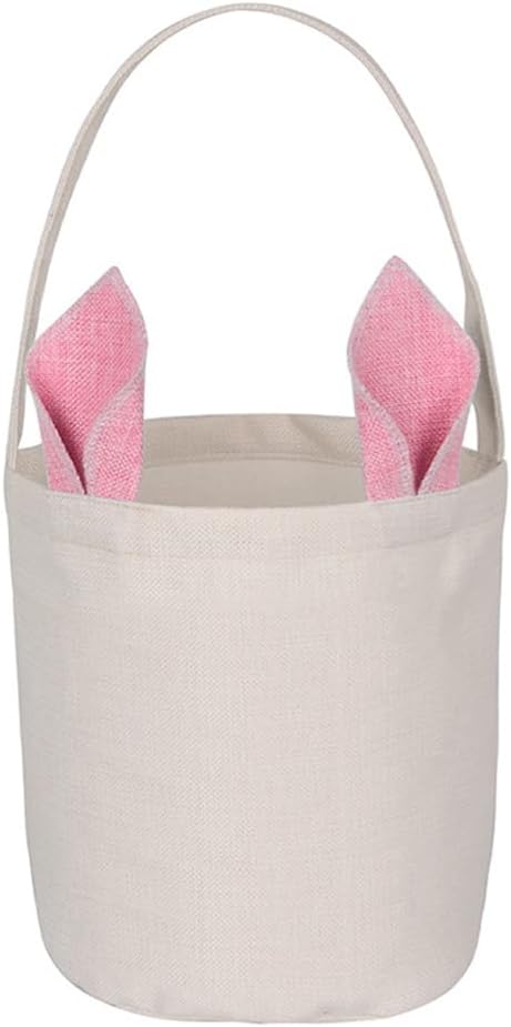 Easter Eggs Baskets Bunny Tote Bags Easter Egg Fillers Baskets for Easter Party Favor Supplies (Pink)
