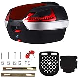 LCF Motorradkoffer Gepäck Hecktaschen, 42L Multifunktions-Helmtasche mit Weicher Rückenlehne, Outdoor Sports Rear Seat Box