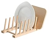 für 6 Teller/Brettchen Kesper 6 Teller/Brettchen Tellerständer, Holz, beige, 25 x 14 x 8 cm