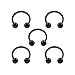 Produktbild KJM FASHION 5 STK Schwarz Eloxiert Hufeisen Ohr 1 mm 18 Gauge 8mm 5/16 Eloxiert Kugel Rook Eyebrow Cartilage Nose Ohrringe Helix Piercing Schmuck 4950