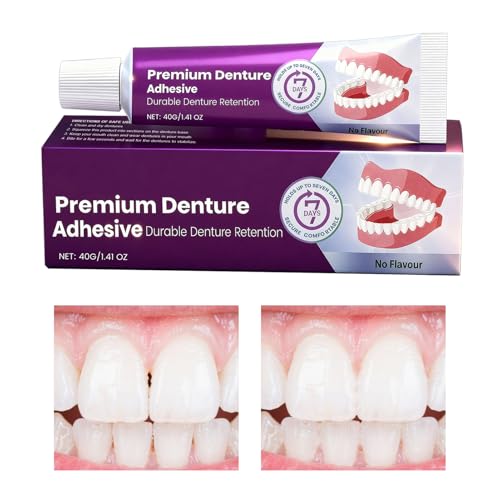 Adesivo Per Dentiere Massima Adesione - 40 g Cuscinetto Riparatore Sigillante Stabilizzatore | Crema Per Dentiere Per Fissaggio Sicuro,Per Uomini Adulti Portatori Totali Parziali Casa Viaggio