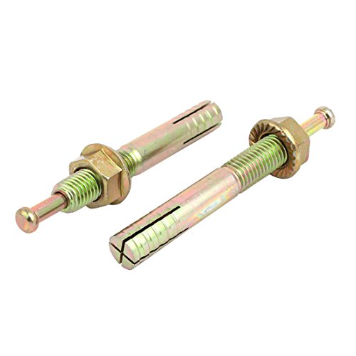 Aexit M14 x Fastener 100mm Zinc Plated Hammer Drive Anchor Expansion Bolt Fastener 2pcs Model:28as288qo384