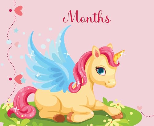 Image of Monthly Milestone Blanket Unicorn Princess Theme | 1-12 Months | Ultra-Soft & Skin-Friendly | Ideal for Newborn Girls | Perfect Baby Growth Tracker & Photoshoot Prop