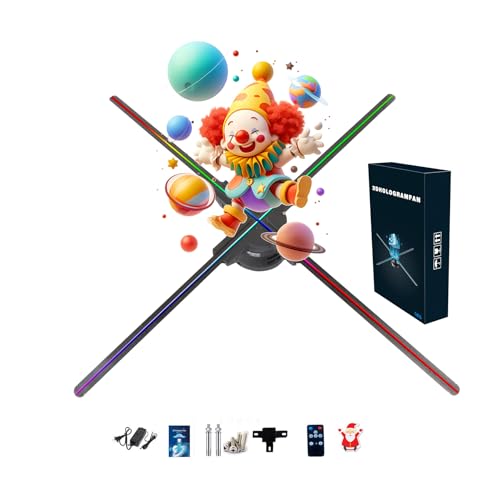 Image of 3Dhologramfan 24.9" HD Holographic Display Fan LED Hologram Fan for Business Advertising With App+PC+Remote+Bluetooth Audio Plug and Play Splicing Support Store Retail Trade Show＆1500 Video Library