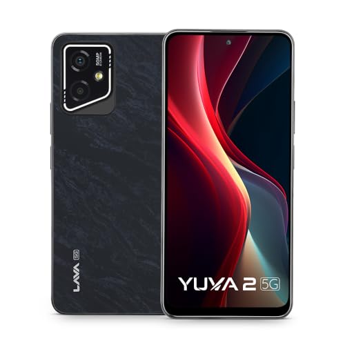 Lava Yuva 2 5G (Marble Black, 4 GB RAM, 128 GB Storage)| Brightest 6.67" HD+ Display | 50 MP AI Rear Camera | 8 MP Front Camera| 5000 mAh Battery | 10