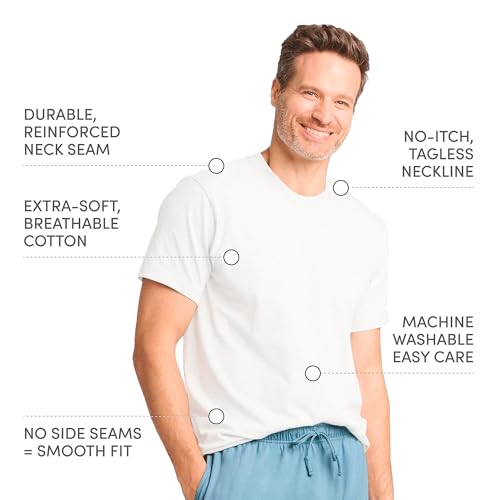 Lands' End Essentials Men's Crew Neck T-Shirt 3 Pack - Premium Cotton Tee, Casual Regular Fit2