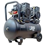 CROP Airflow MAX Kompressor 50L - Druckluft Kompressor 8 Bar 500L/min - Leiser Luftkompressor 70dB - Ölfrei für HVLP Lackierpistole Druckluftwerkzeuge