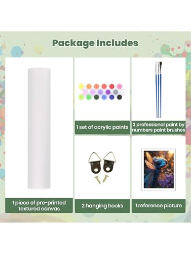 Numéro d'art avec pinceaux et peintures kit complet libellule géante 90x150