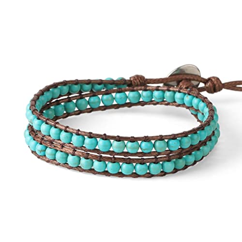 Leige Turquoises Beaded Bracelet Bohemian Bracelets For Women Braided Handmade Jewelry Multilayer Wrap 2 Strands (Color : B, Size : As Shown) #TOP24
