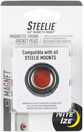Nite Ize Original Steelie Magnetic Phone Socket Plus - Additional Magnet for Larger Phones Using Steelie Phone Mounting Systems, Grey