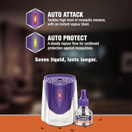 Image of Maxo Genius Liquid Vaporizer 45ml Pack of 2| Fits all Machines | Maximum protection against Dengue,Malaria causing Mosquitoes-2X Protection| Calming Aroma