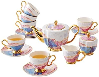NFGUY Bone China Coffee Cup Set Afternoon Tea Set Coffee Cups Cup and Saucer Pot Sugar Bowl Milk Jug