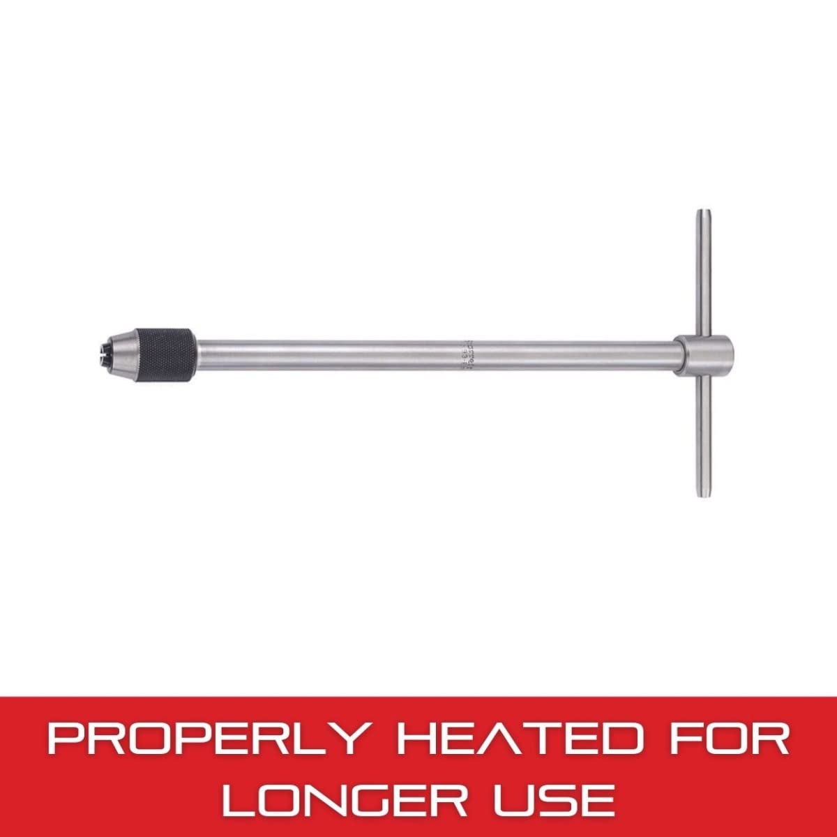 Starrett T-Handle Tap Wrench - Ideal for Holding Taps, Drills, Reamers and Small Tools - 7/32-7/16" Capacity Tap Size, 10" Body Length, 5/32-1/4" Square Shank - 93E