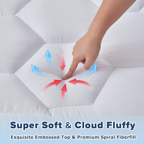 ELVEN HOME (Extra longo) XL Twin Colchão Pad para dormitório universitário, enchimento de colchão al