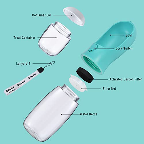 Cibaabo Dog Water Bottle Portable with Food Container & Filter for Travel by Cibaabo - Image 2