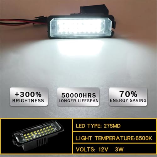 2 Luces LED para Matrícula de Coche en Viajes Nocturnos de Seat Altea 5