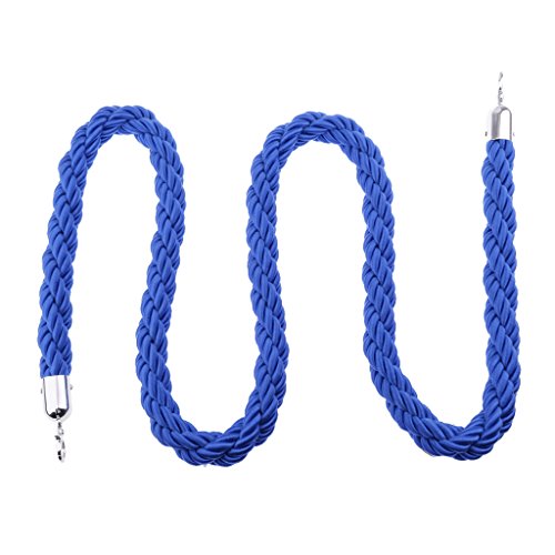 Cuerda de barrera trenzada de nailon azul, cordón divisor de poste de 6.5 pies 2