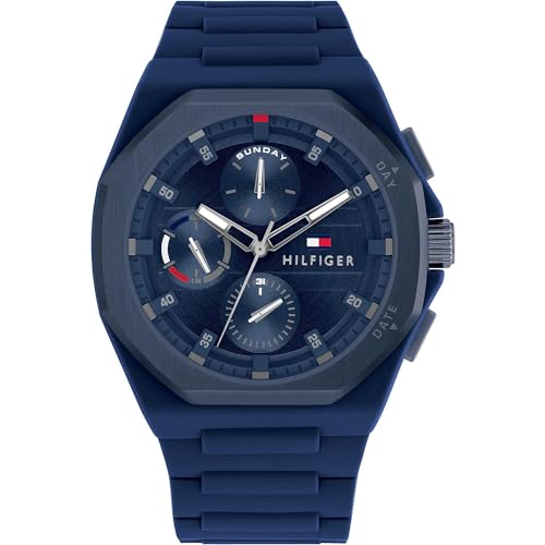 Tommy Hilfiger Reloj de Pulsera de Silicona para Hombre, Esfera Azul, 1792122, Azul