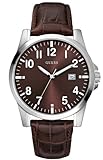 Guess Men's W65012G1 Brown Leather Quartz Watch with Brown Dial