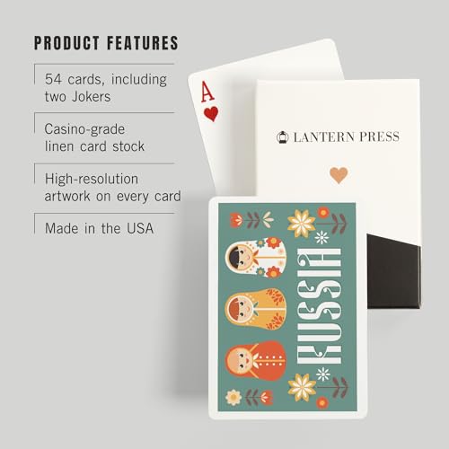 Baraja de cartas Póker 52 piezas Decoración rusa miniatura 3