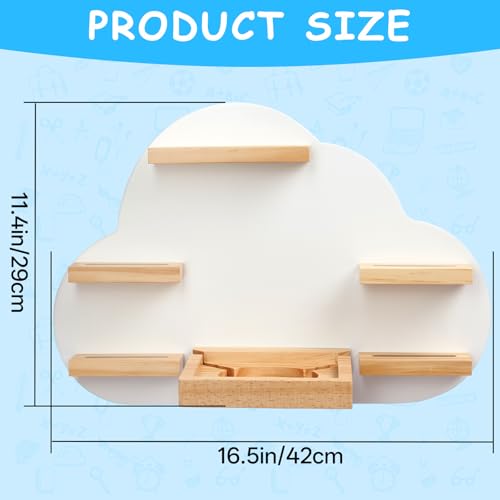 Image of Cloud Toines Shelf, for TonieBox 1 and Toniebox 2 Tonies Wall Floating Shelf Storage for 12-20 Toine Figures Characters Wall Shelf Magnetic for Toniebox, Charging Station, Kids Play Room (White 2)