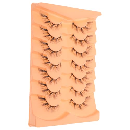 ARTSEWPLY 7 pares Pestañas Postizas Fox Eye Efecto Alargado Ligeras para Maquillaje Diario y Escenario Mujer