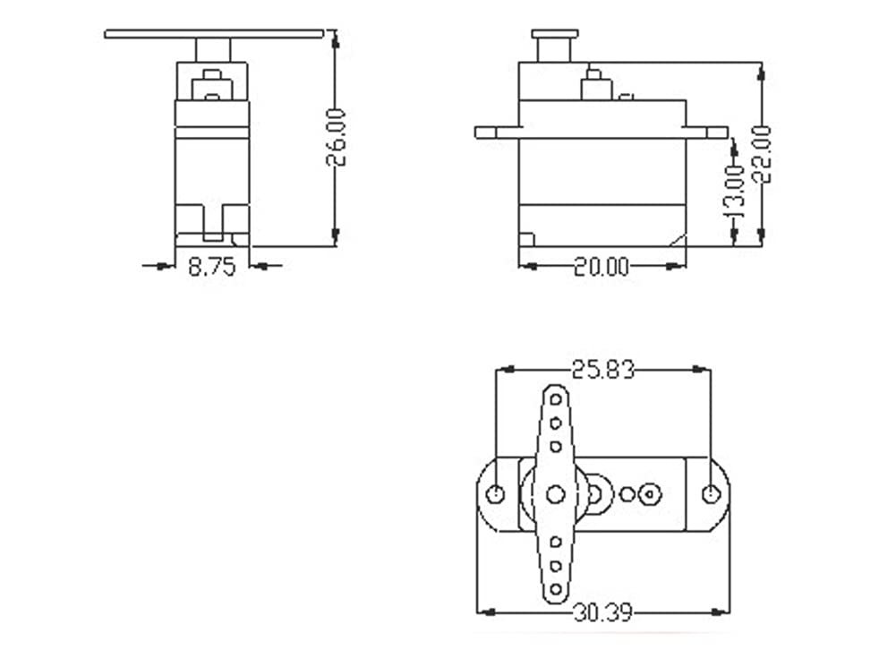 6 unidades de mini servo azul GH-S37D Digital Servo Micro sin núcleo para control de dirección de vuelo RC avión coche barco