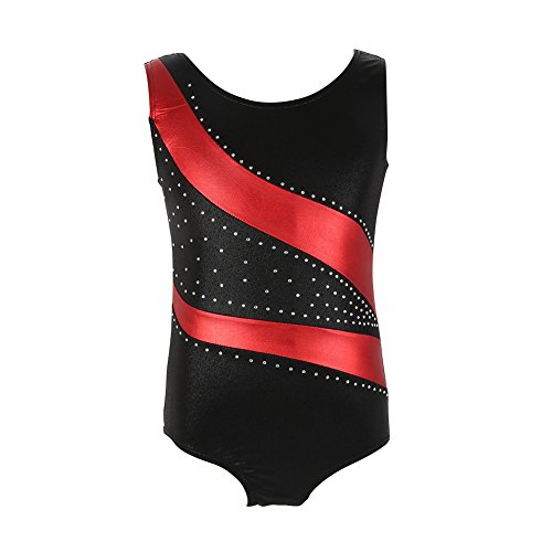Brightup Enfant Fille Justaucorps de Gymnastique Danse Leotard Combinaison Bodysuit Gym sans Manche