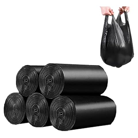Small Black Trash Bags with Handles, 4 Gallon 100 Counts Cover