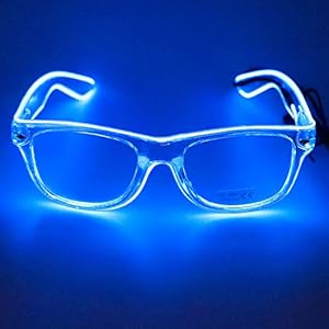 Leepesx YJ004 LED-bril, spraakbediening, 10 kleuren, optie Light Up El Wire Neon Rave glazen, twinkle glowing party club…