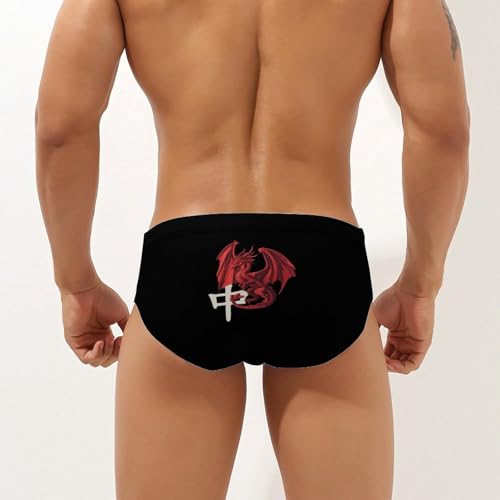 Dragon Tile Mahjong Mens Swim Briefs Quick Dry Swim Trunk Bikini Underwear Swimsuit2