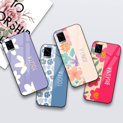 Image of COLORflow Back Cover Compatible with Vivo V20 | Floral Names Color Customized | Shockproof TPU Bumper with Camera Protection Back Cover Compatible with Vivo V20