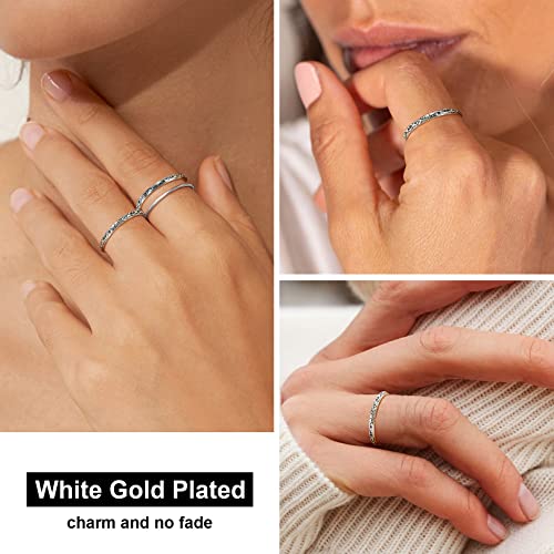 FOCALOOK 925 Sterling Silver 2.8mm Wide Wave Ring - Size 4, Antique Silver Stack Twist Ring Hypoallergenic Pinky Ring for Women3