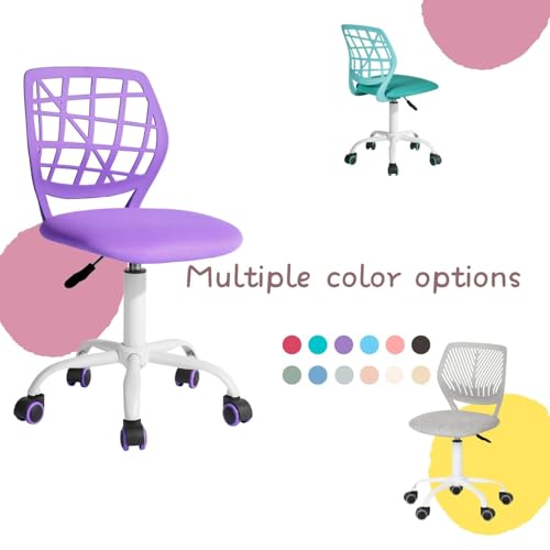 FurnitureR Kinderstuhl höhenverstellbar für Schreibtisch, ergonomischer bunter Jugendstuhl mit Rückenlehne & Armlehnen, Drehstuhl mit 5 Rollen, für Kinder 3–10 Jahre, bis 100 kg belastbar