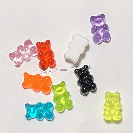 Amazon Nina くまグミキャンディー デコパーツ オレンジ4個セット 立体レジンパーツ リアル ゼリー フェイクスイーツ アクセサリー デコ素材 通販