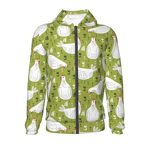Lovely Chickens Kid Hoodies Boys Zip Up Sweatshirts Girls Pullover with Pocket2