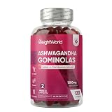 Ashwagandha Gominolas 1200mg - 120 Gomitas Veganas con Sabor a Frambuesa - Suplemento Ayurveda de la Withania Somnifera, Sin Gluten ni OGM para 2 Meses de Suministro