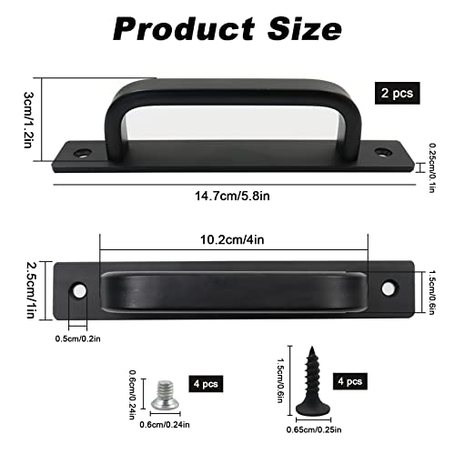 Yitexin 2 Pack Barn Door Handles, 5.79" Sliding Barn Door Pull Handle, Cabinet Door Handle With Screws, Heavy Duty Pull Push Door Plate Handle For Wardrobe Drawer Closet (2 Pack) #TOP1