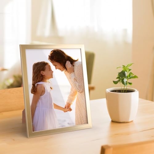 Giftgarden 8x10 Picture Frame Gold Set of 7, Multi Modern 8 x 10 Frames for Wall or Tabletop Display, Golden