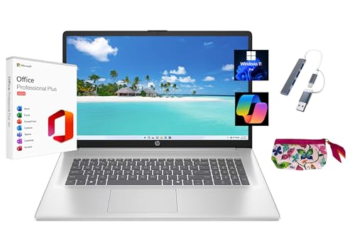 HP (GC`s[) 2025 17.3C` HD+ m[gp\R  Microsoft Office 2024 Intel Core i3-N305 32GB RAM 2TB SSD Intel UHD Graphics Windows 11 