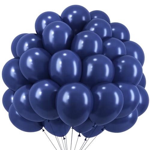 RUBFAC Navy Blue Balloons 120pcs 12 Inches Latex Balloons for Birthday Baby Shower Graduation Anniversary Wedding Party Supplies Garland Arch Decoration