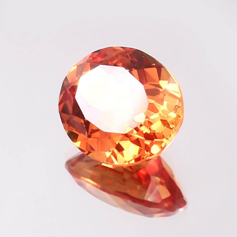 Saphir orange naturel ovale 10x12mm pierre gemme pour bague - 4