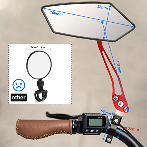 image for Diyife Bike Mirror 2 PCS, [New Version] HD Wide Angle Large Handlebar 
